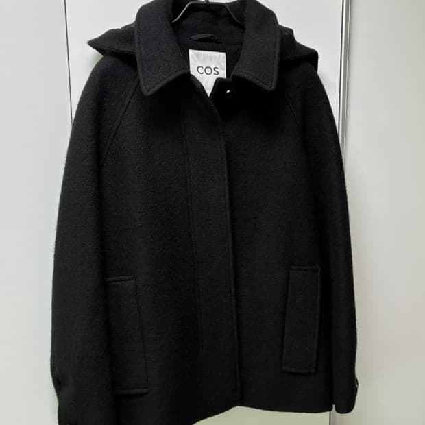 COS 후드 보일드 울 코트 S