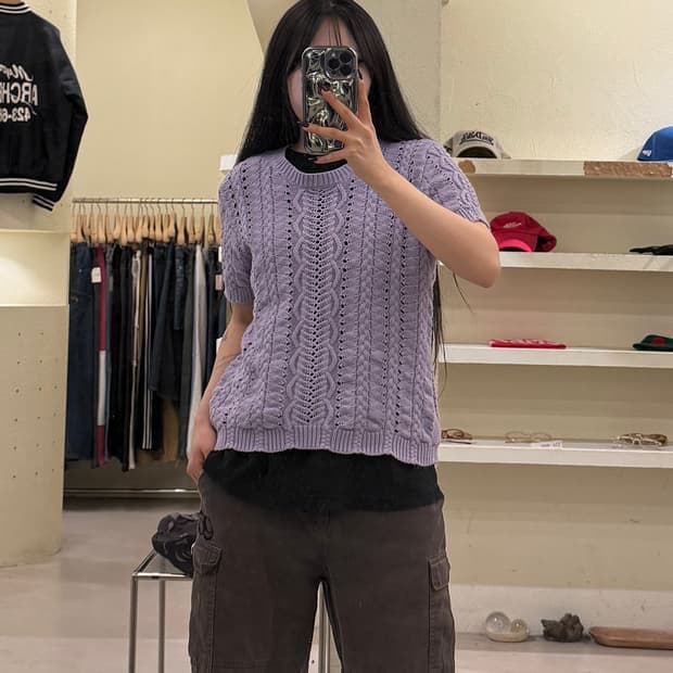 브룩스브라더스 패턴 반팔 니트 U1691