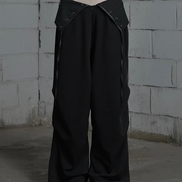 에트오소메 슬랙스 Wide Slacks (Black)