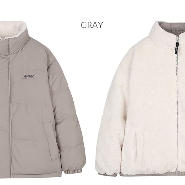 리버서블 보아 숏푸퍼 패딩 L