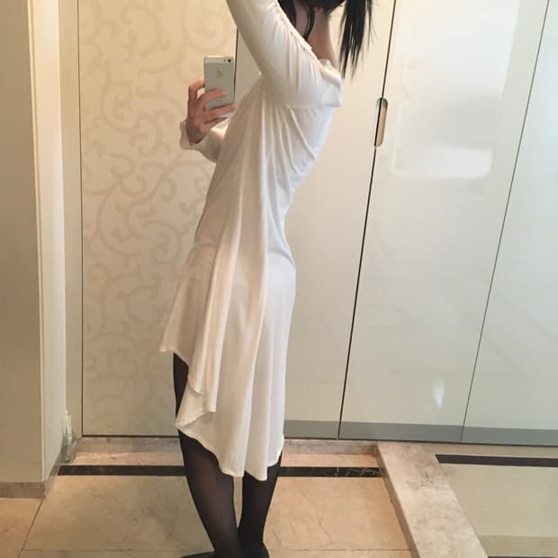 unbalance strap datail design long top