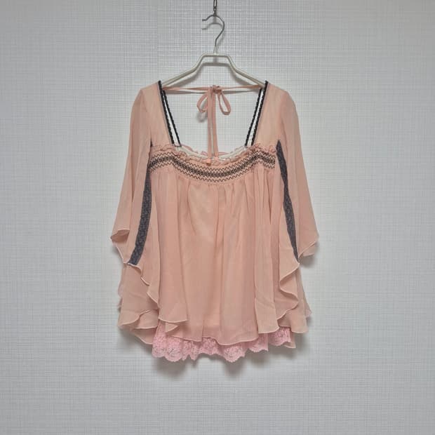 리즈리사 히메갸루 사몬핑크 블라우스