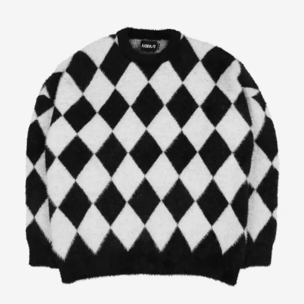 아조바이아조 Harlequin Check Oversized Sweater