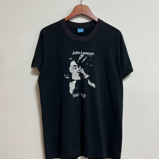 빈티지 80s 존 레논 오노 요코 티셔츠