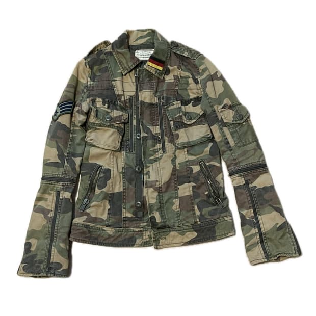 빈티지 밀리터리 카모 자켓
