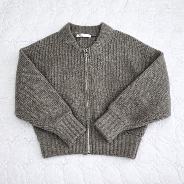 자라 ZARA 그레이 니트 집업 S사이즈