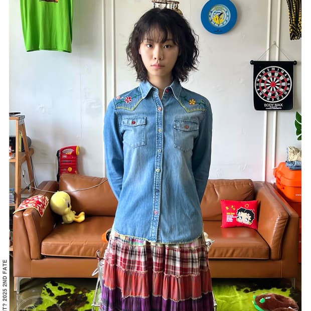Jpn Vintage Western Stitch Denim Shirt