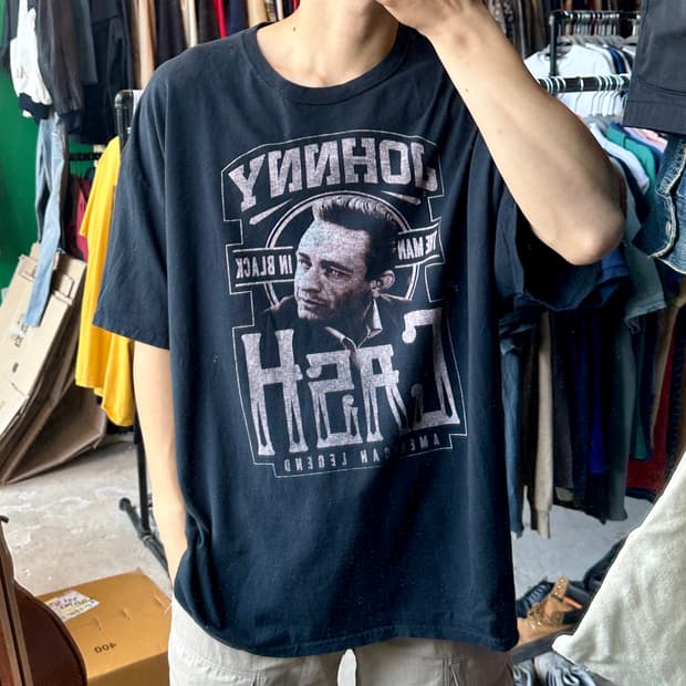 빈티지 조니 캐쉬 프린팅 반팔티 3XL