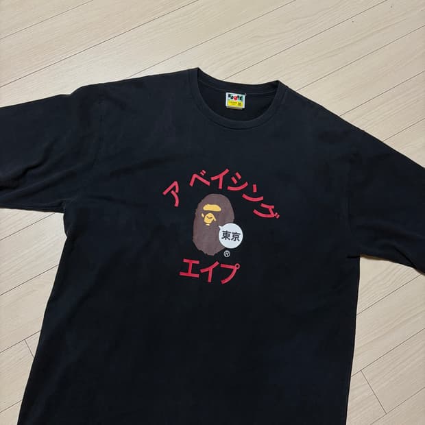 베이프 도쿄 가타카나 컬리지 시티 티셔츠 블랙 3xl