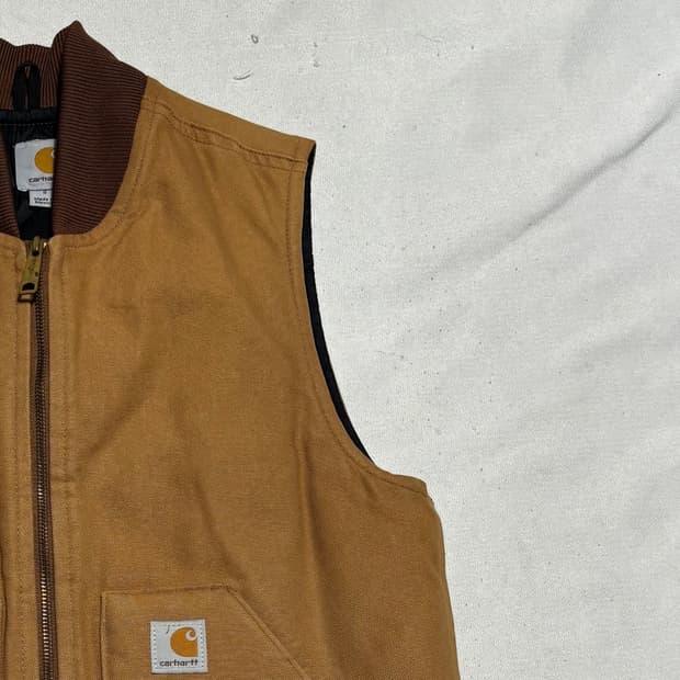 S 칼하트 베이지 워크 조끼 베스트