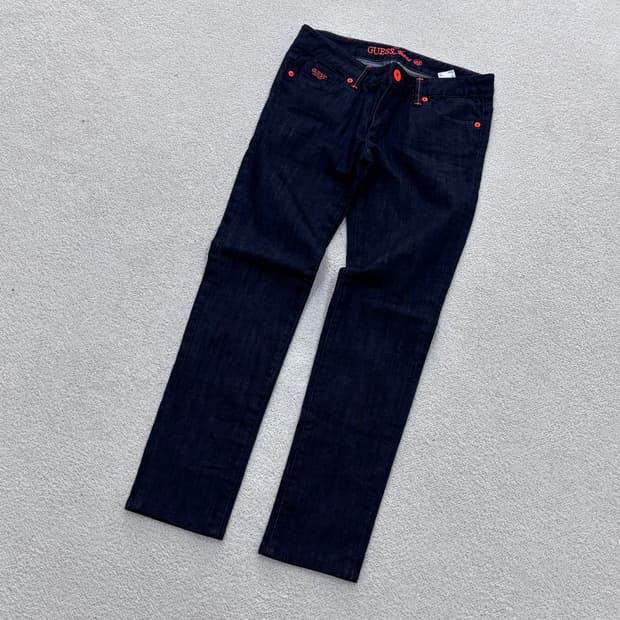 28 게스 다크 톤 스판 데님 팬츠 0423E