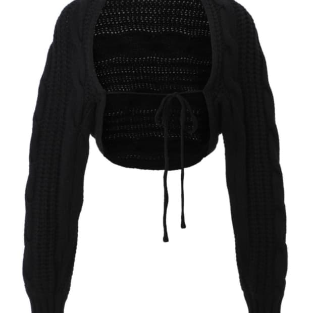 쓰리타임즈 케이블 볼레로 블랙