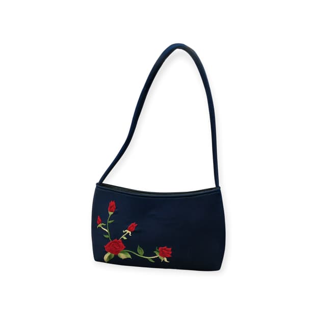 장미 핸드메이드 자수 빈티지 숄더가방