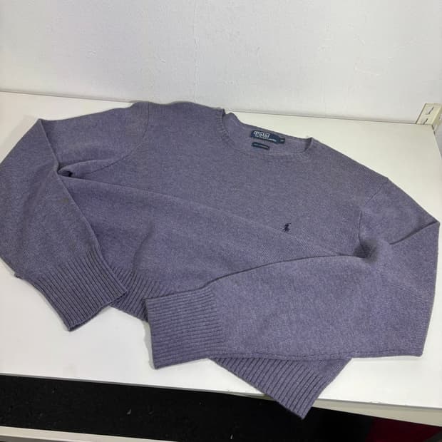 110 XXL 폴로랄프로렌 파스텔퍼플 루즈핏 울 라운드니트