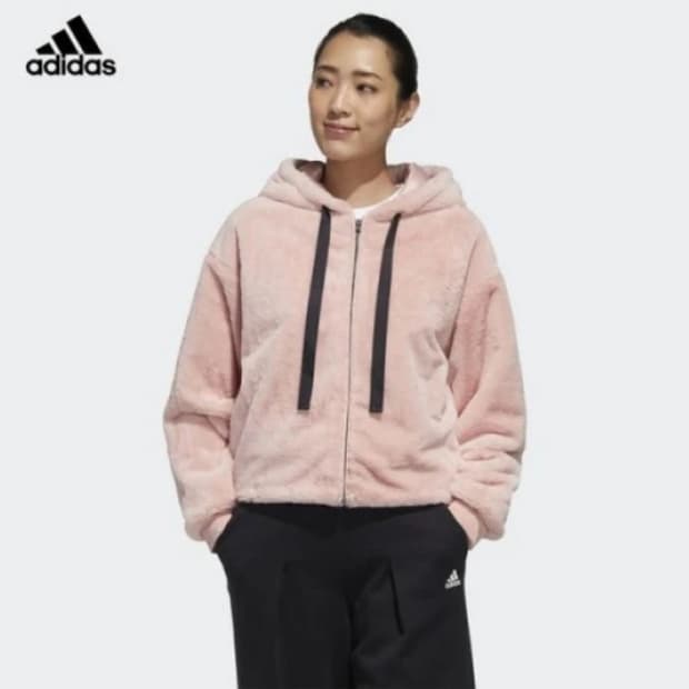 아디다스 핑크 퍼 자켓