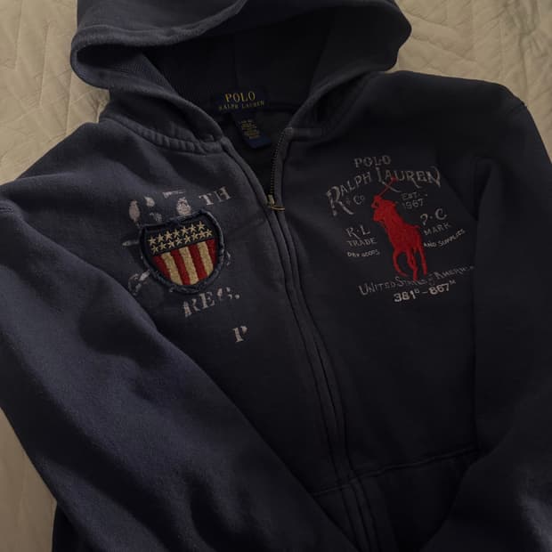 폴로 빅포니 성조기 후드집업