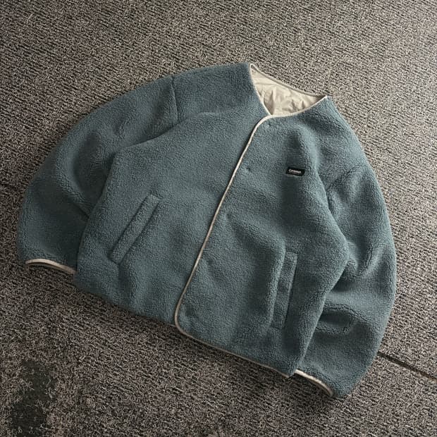 커버낫 차이나 넥 킐티드 리버시블 쉐르파 자켓 3407