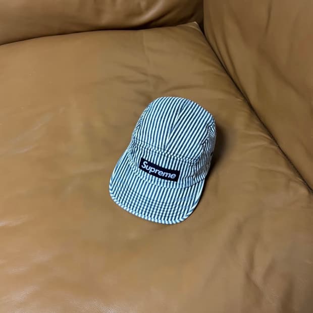 Supreme 슈프림 캠프캡 모자 Hickory Stripe Denim 