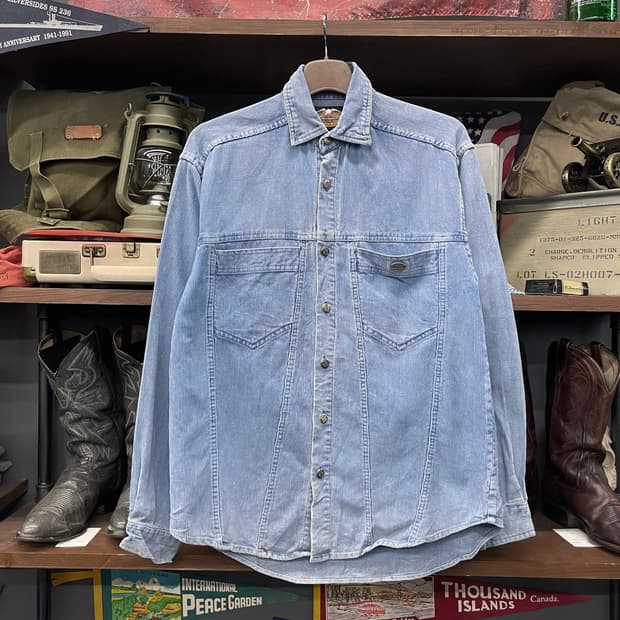 할리데이비슨 코듀로이 포켓 리벳 패치 로고 셔츠