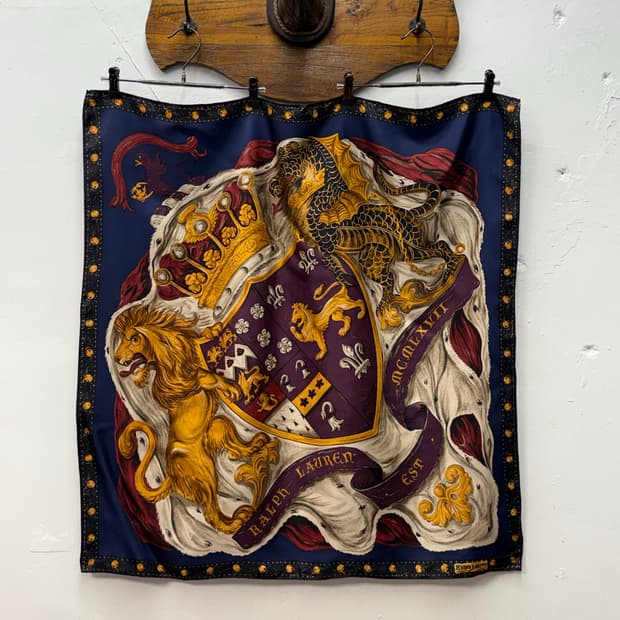 RALPH LAUREN Heraldic Crest & Lion Scarf