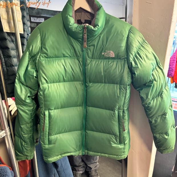 노스페이스 눕시 패딩 그린 