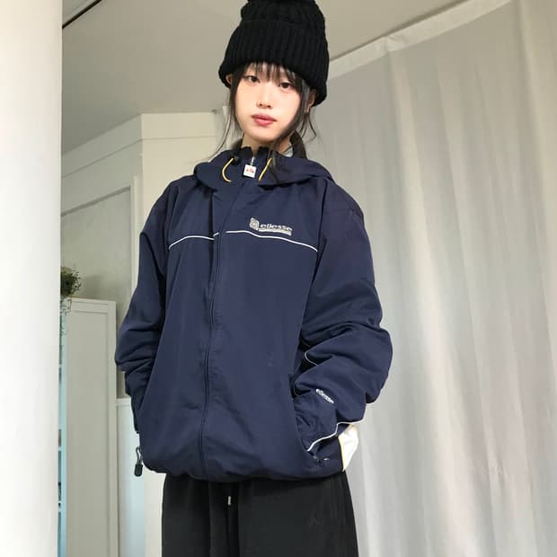 엘레쎄 네이비 트랙 후드 자켓