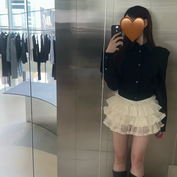 러프넥 튜튜 스커트