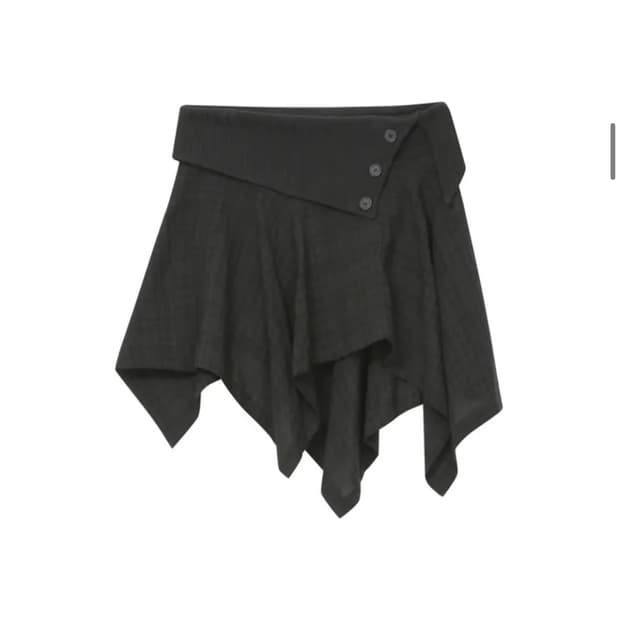 Unbalanced flow mini skirt CHECK