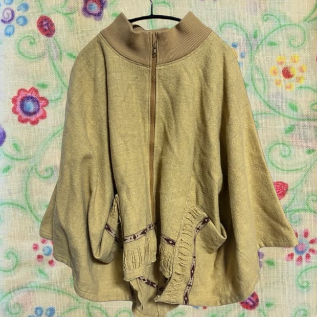 빈티지 히피 하구미 모리걸 케이프