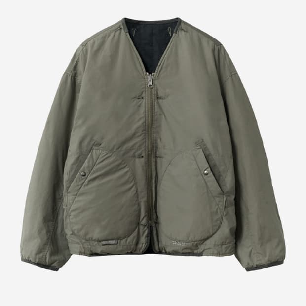 4) 폴리테루 1011 리버시블 플로럴 라이너 자켓 그레이 베이지