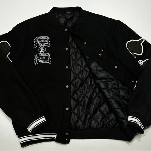 스투시 CDG 콜라보 바시티 자켓 XL