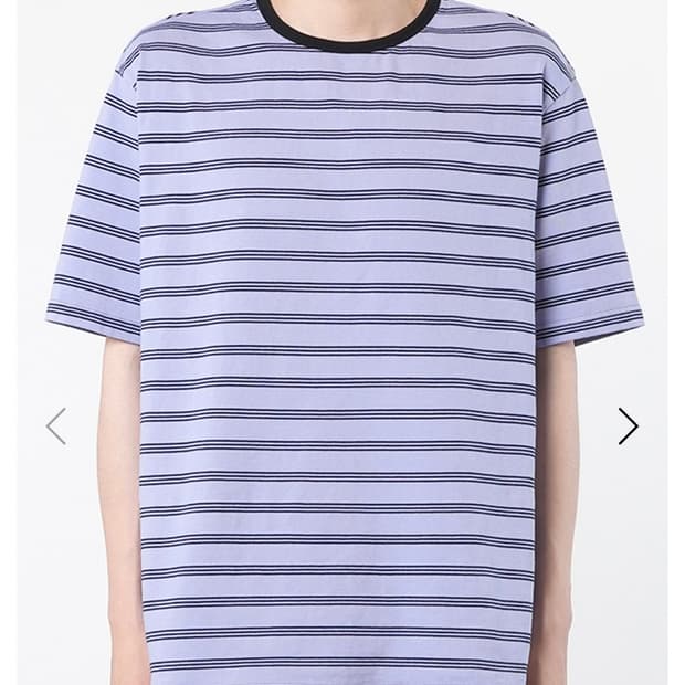 이얼즈어고 스트라이프 반팔 바이올릿 M