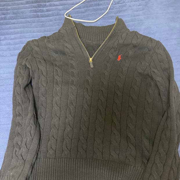 폴로 반집업 꽈배기니트M