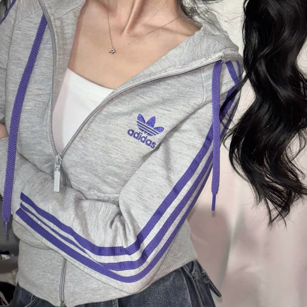 🐰아디다스 대존예 공주깔 슬림 코튼 면 후드집업 셋업가 저렴💜
