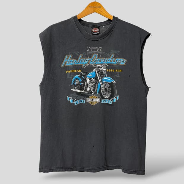 (L)90s 할리데이비슨 컷팅 슬리브리스