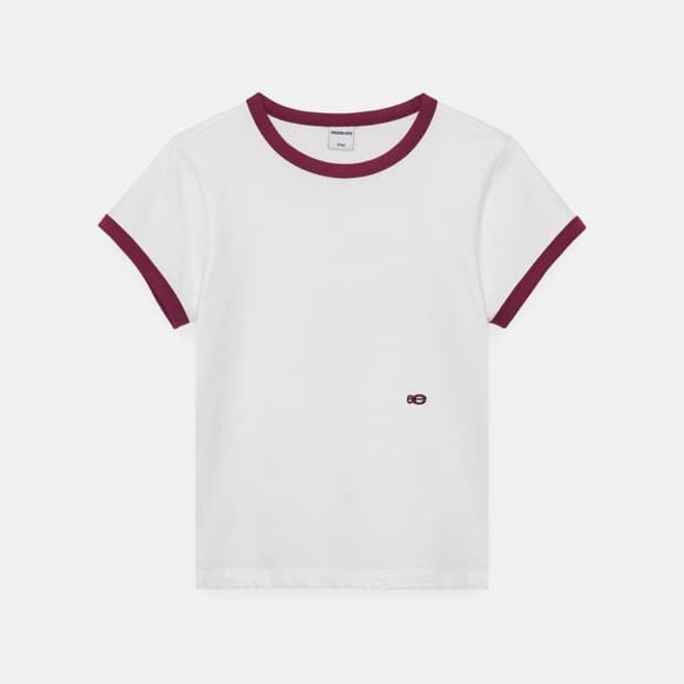 더블 로고 링거 티셔츠 (White) 