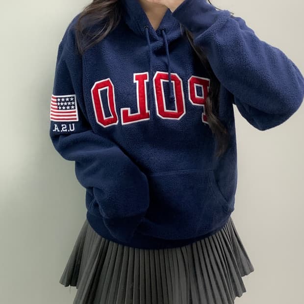 폴로 후리스 후드티