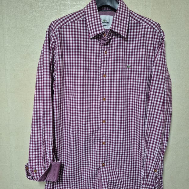 라코스테 퍼플 체크셔츠