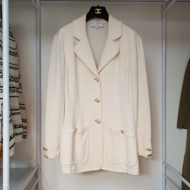 명품 ST.JOHN 센존 컬렉션라인 럭셔리 골드버튼장식 클래식 자켓