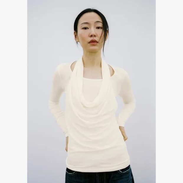 자라 레이어드 홀터 탑 자라 더블 롱 슬리브 티셔츠 S