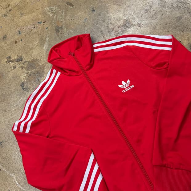 [정품/90] 아디다스 삼선 트랙탑 레드 져지 b18