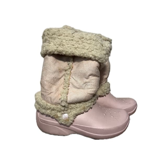 크록스 핑크 퍼부츠