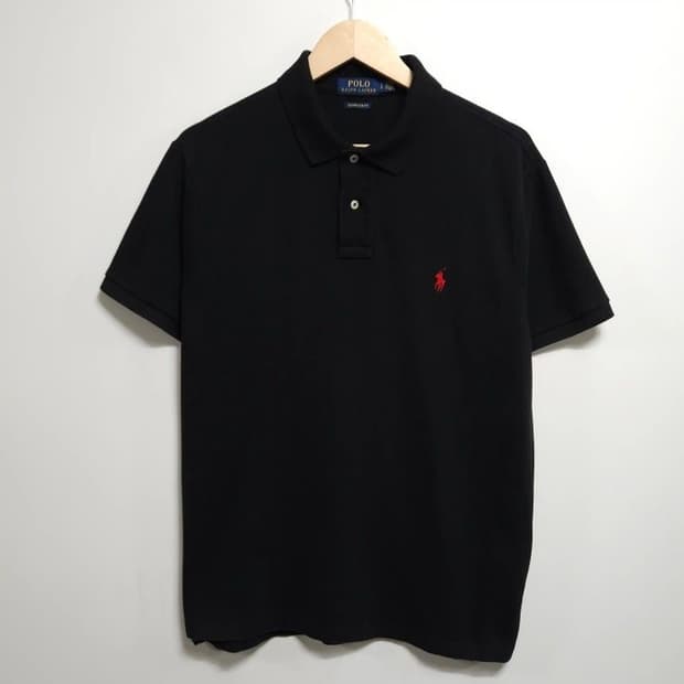 105 POLO 폴로 랄프로렌 반팔 카라티 커스텀슬림핏 블랙