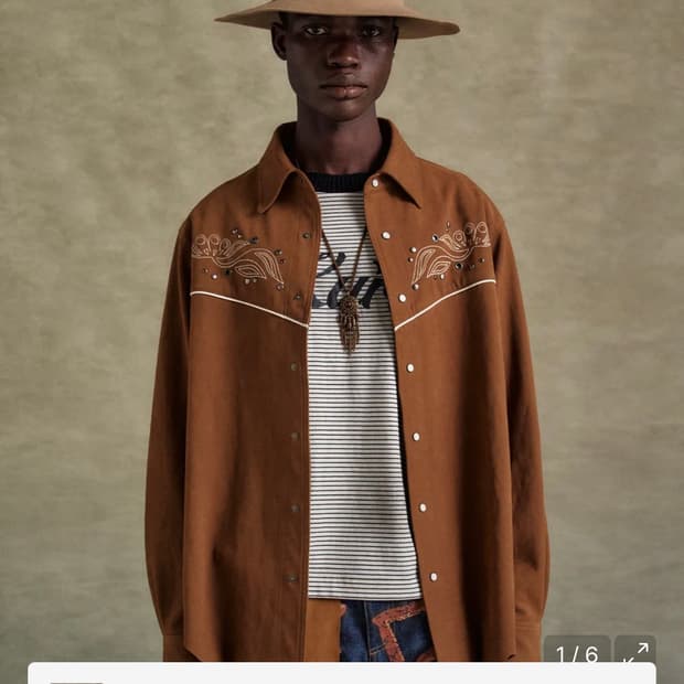 앤더슨벨 르망 페이크 스웨이드 셔츠 