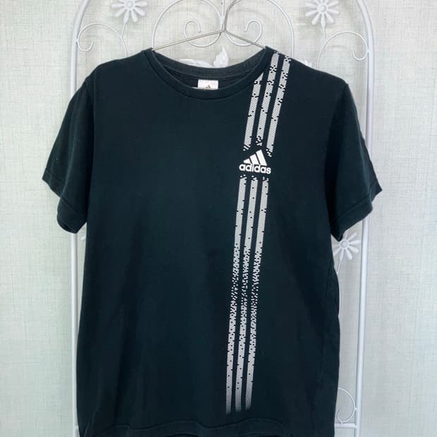 빈티지 블랙 아디다스 반팔 티셔츠 y2k 스트릿 갸루 펑키502  