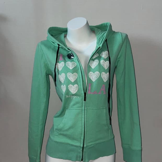 타미힐피거 민트 후드집업