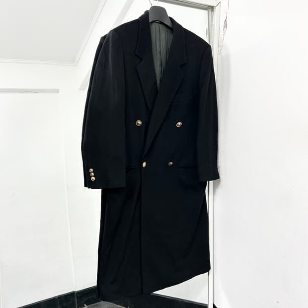 지아니 베르사체 금장 캐시미어 롱코트