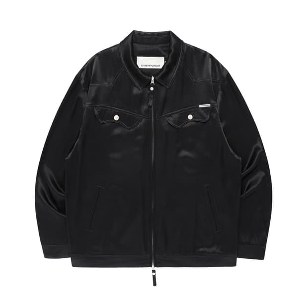 더바이닐하우스 SATIN COLLAR SINGLE JACKET BLACK