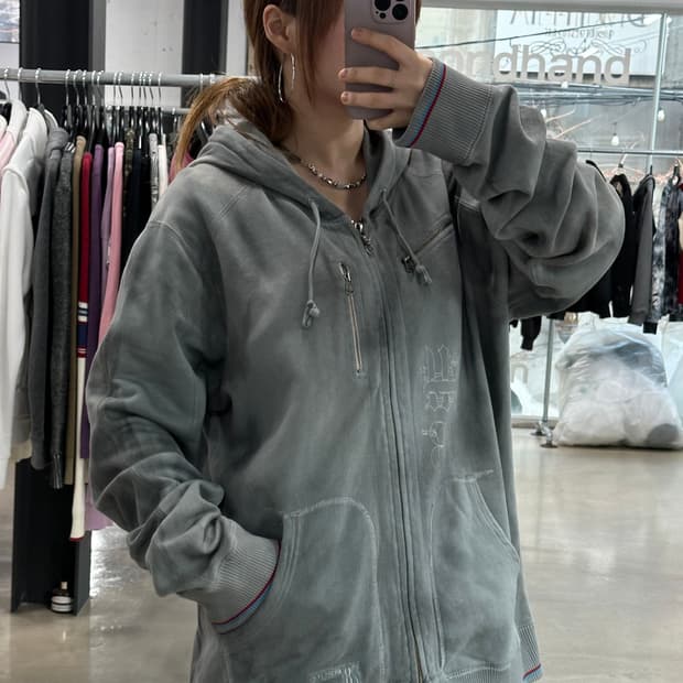 디젤 그런지 페이딩워시드 참 후드집업