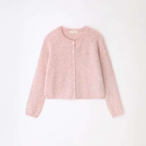 [위드아웃썸머] essential logo cardigan_pink